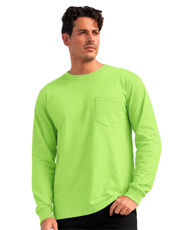 8100 6.1 OZ POCKET L/S CREW